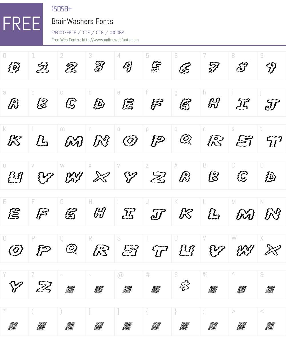 BrainWashers Font Screenshots