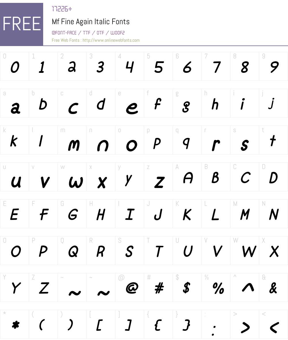 Mf Fine Again Font Screenshots