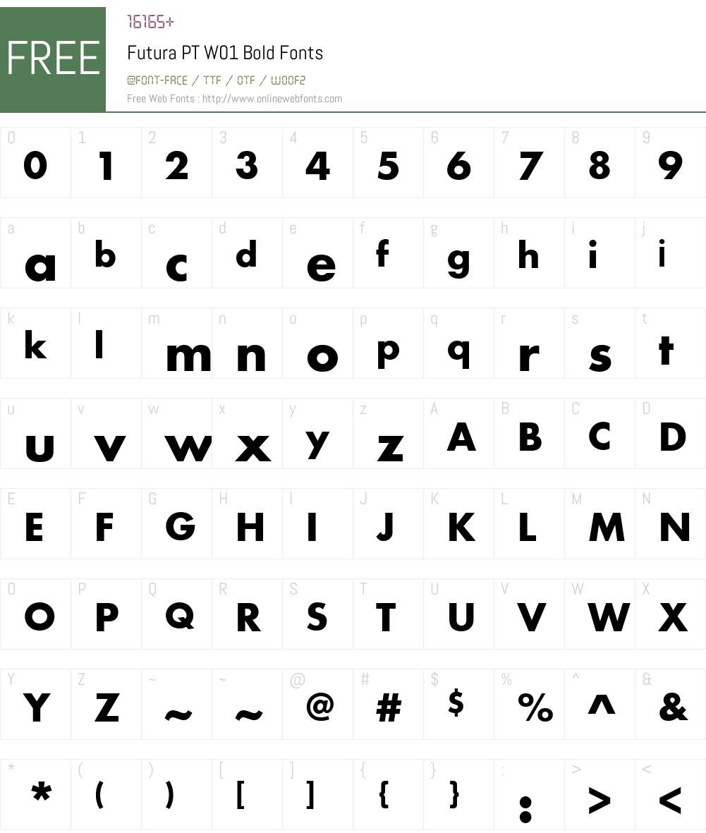 FuturaPTW01-Bold Font Screenshots