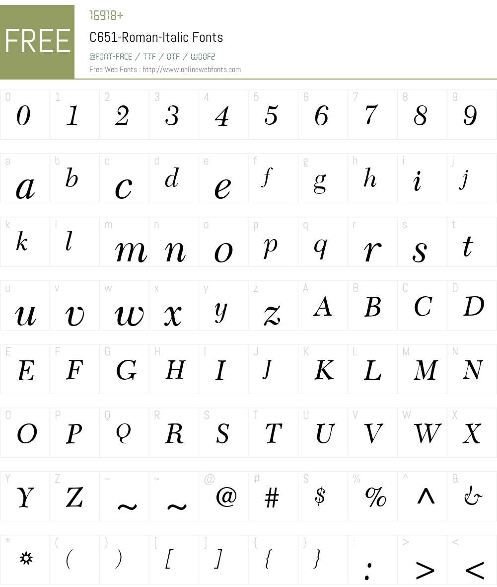 C651-Roman Font Screenshots