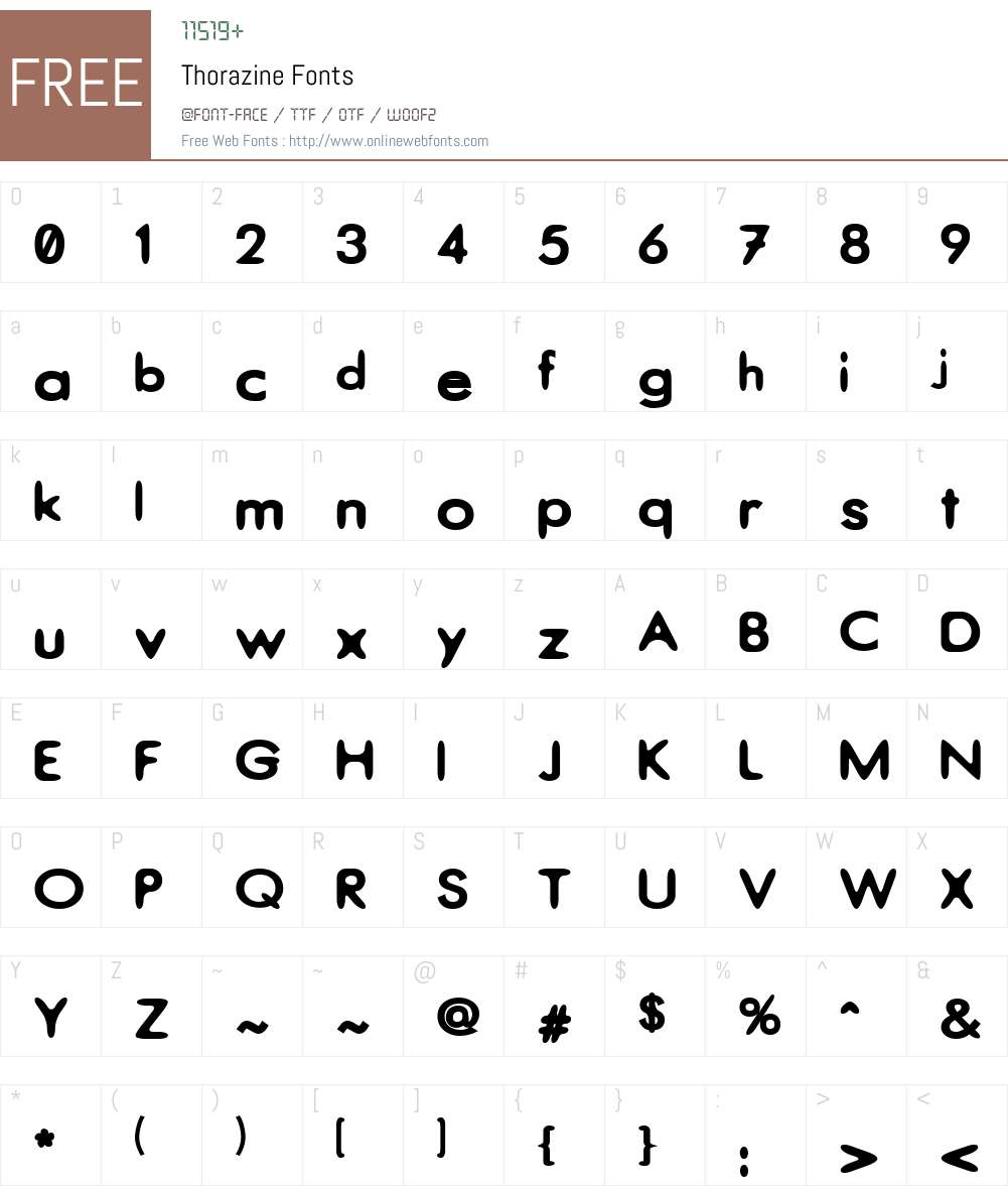 Thorazine Font Screenshots