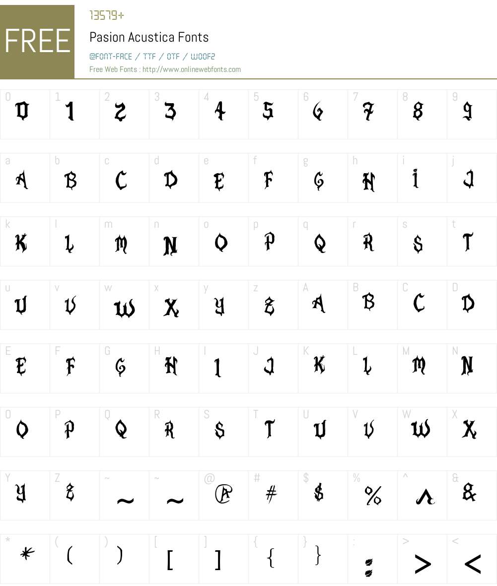 Pasion Acustica Font Screenshots