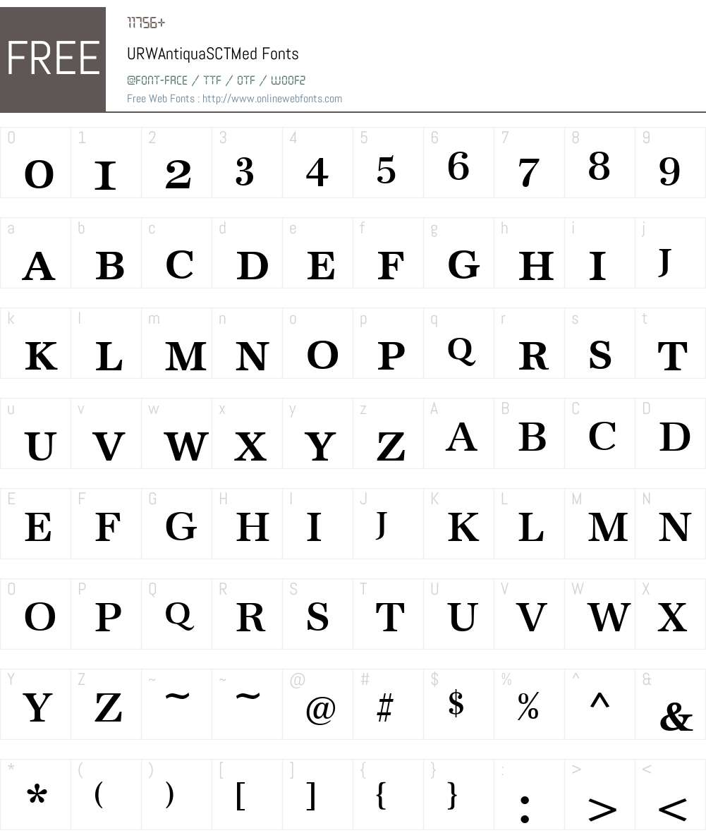URWAntiquaSCTMed Font Screenshots