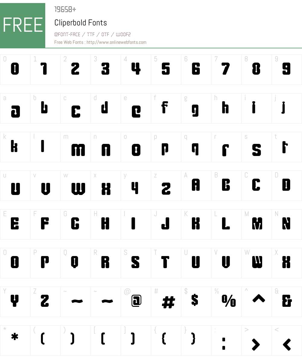 Cliperbold Font Screenshots