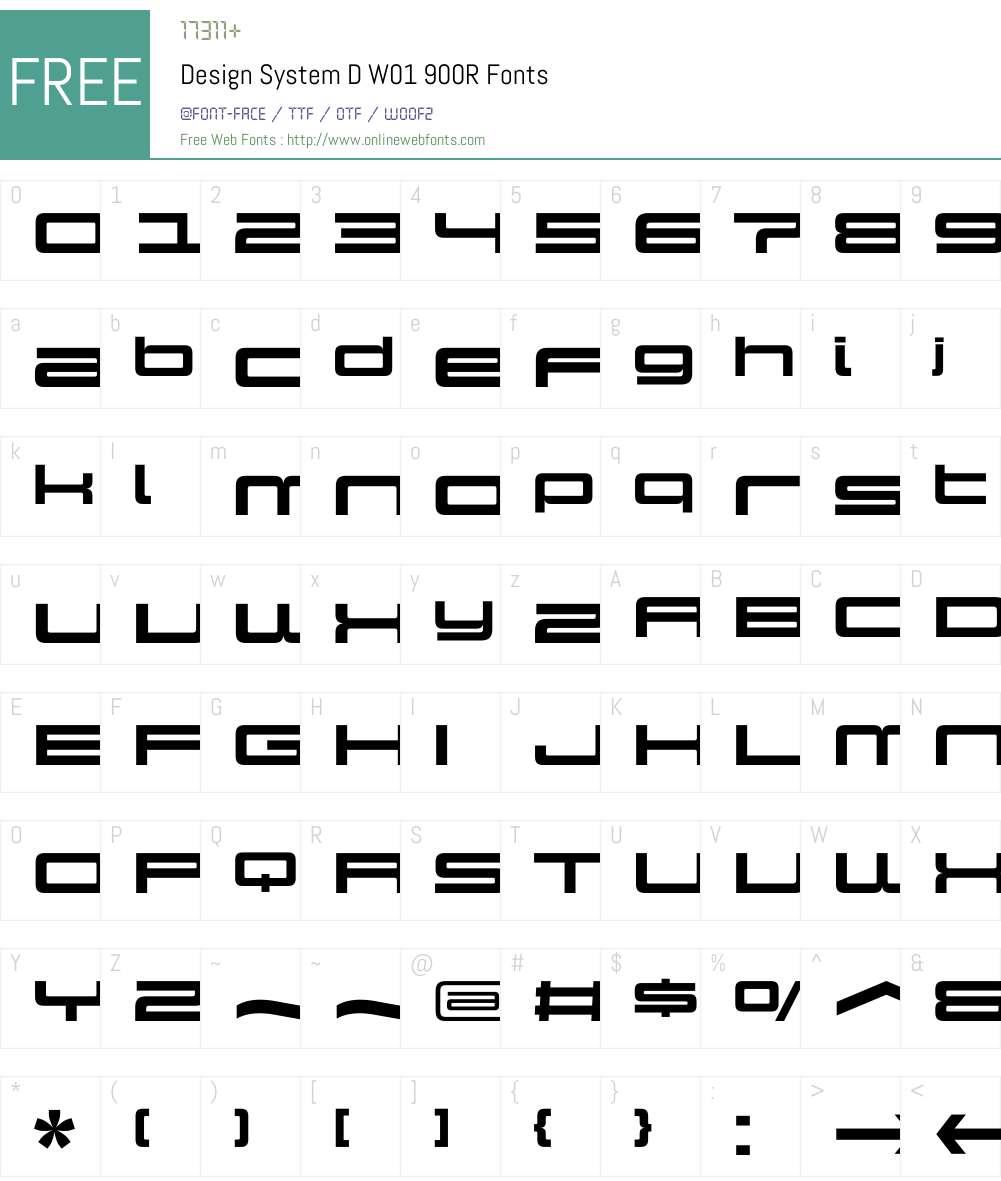 DesignSystemDW01-900R Font Screenshots
