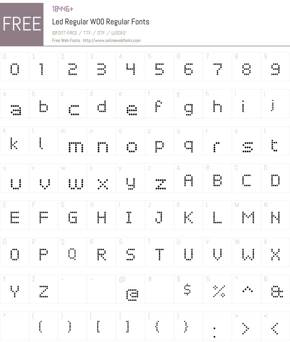 LedRegularW00-Regular Font Screenshots