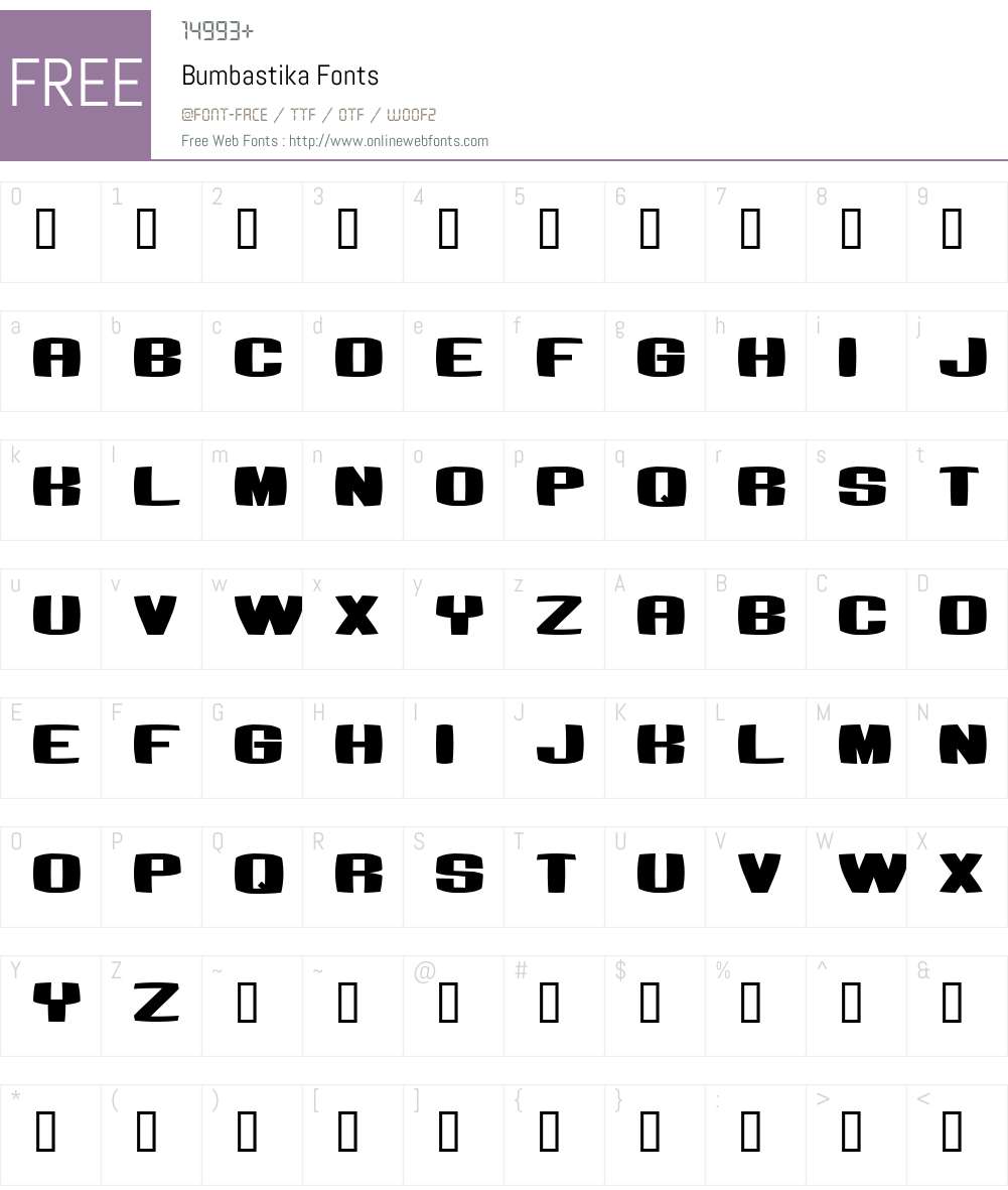 Bumbastika Font Screenshots