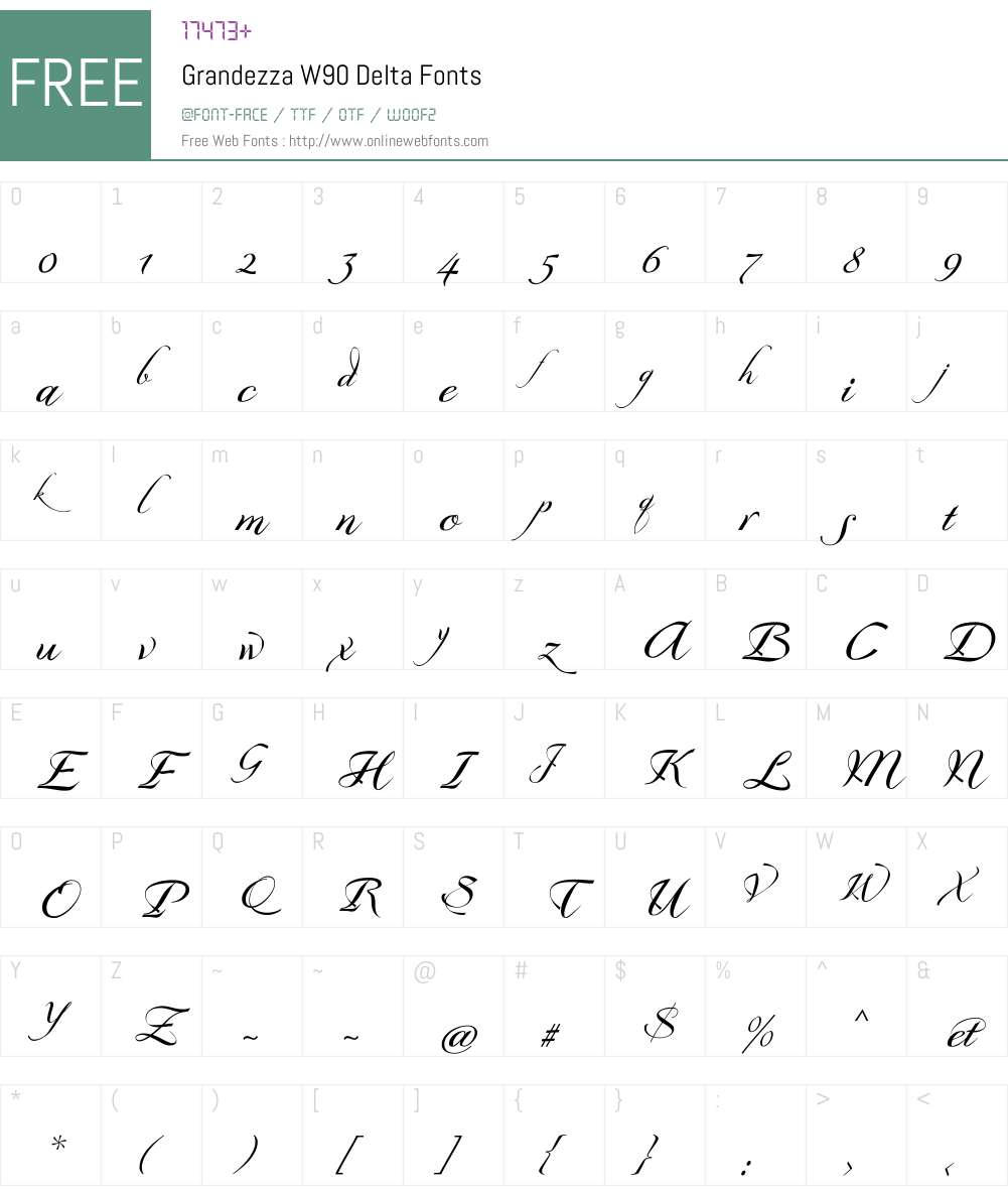 GrandezzaW90-Delta Font Screenshots