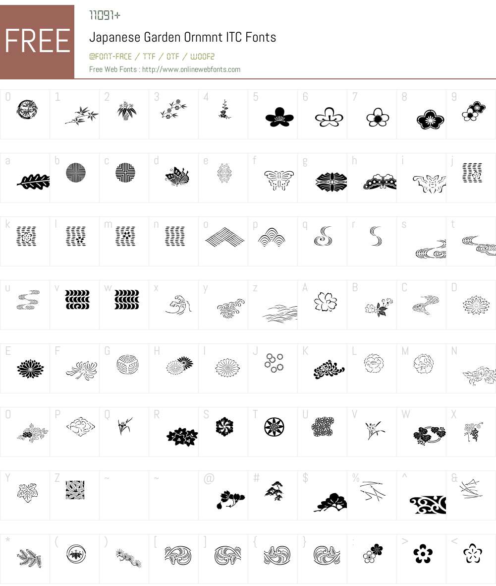 Japanese Garden Ornmnt ITC Font Screenshots
