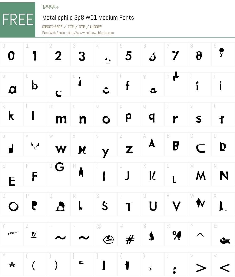 MetallophileSp8W01-Medium Font Screenshots
