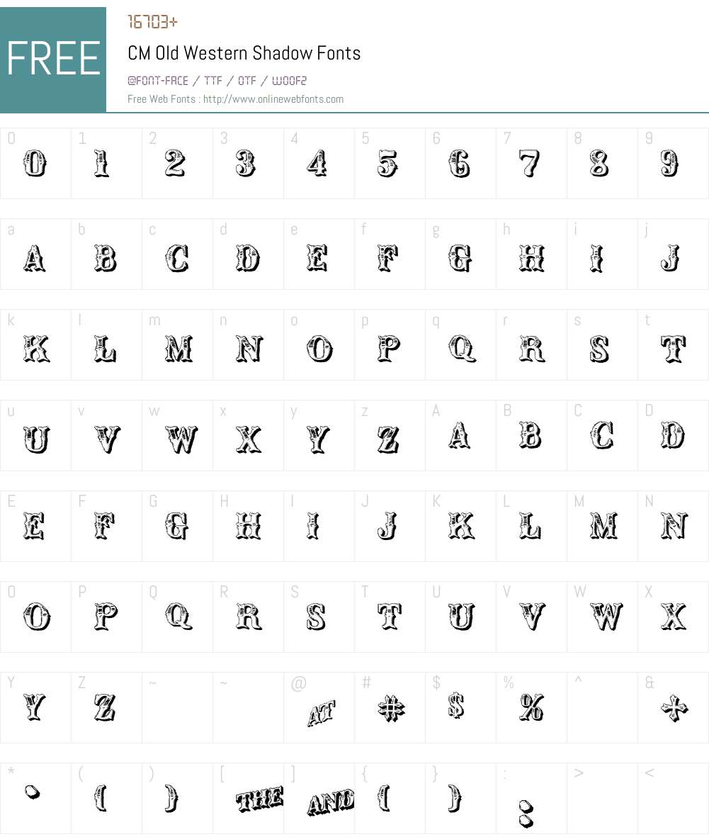 CM Old Western Shadow Font Screenshots