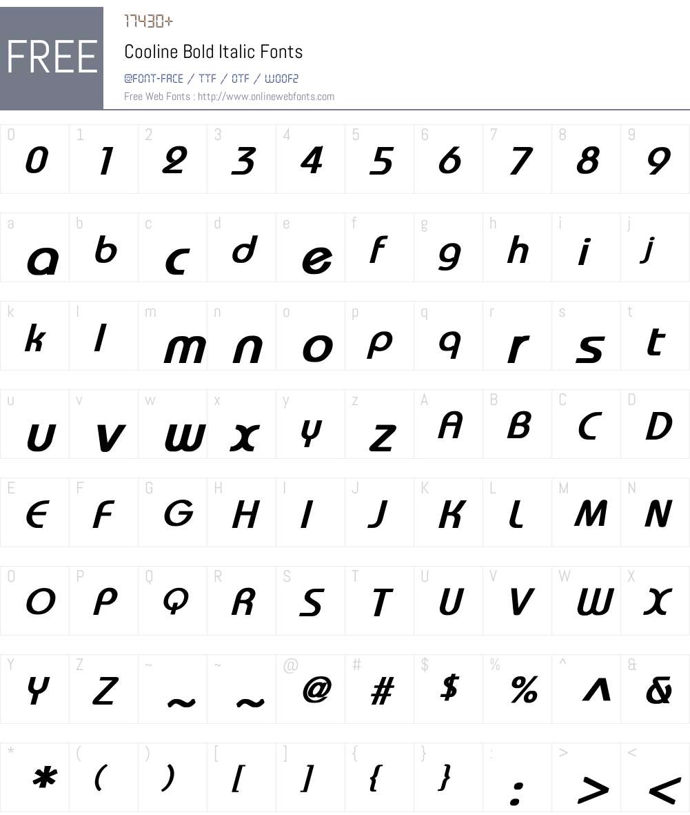 Cooline Font Screenshots