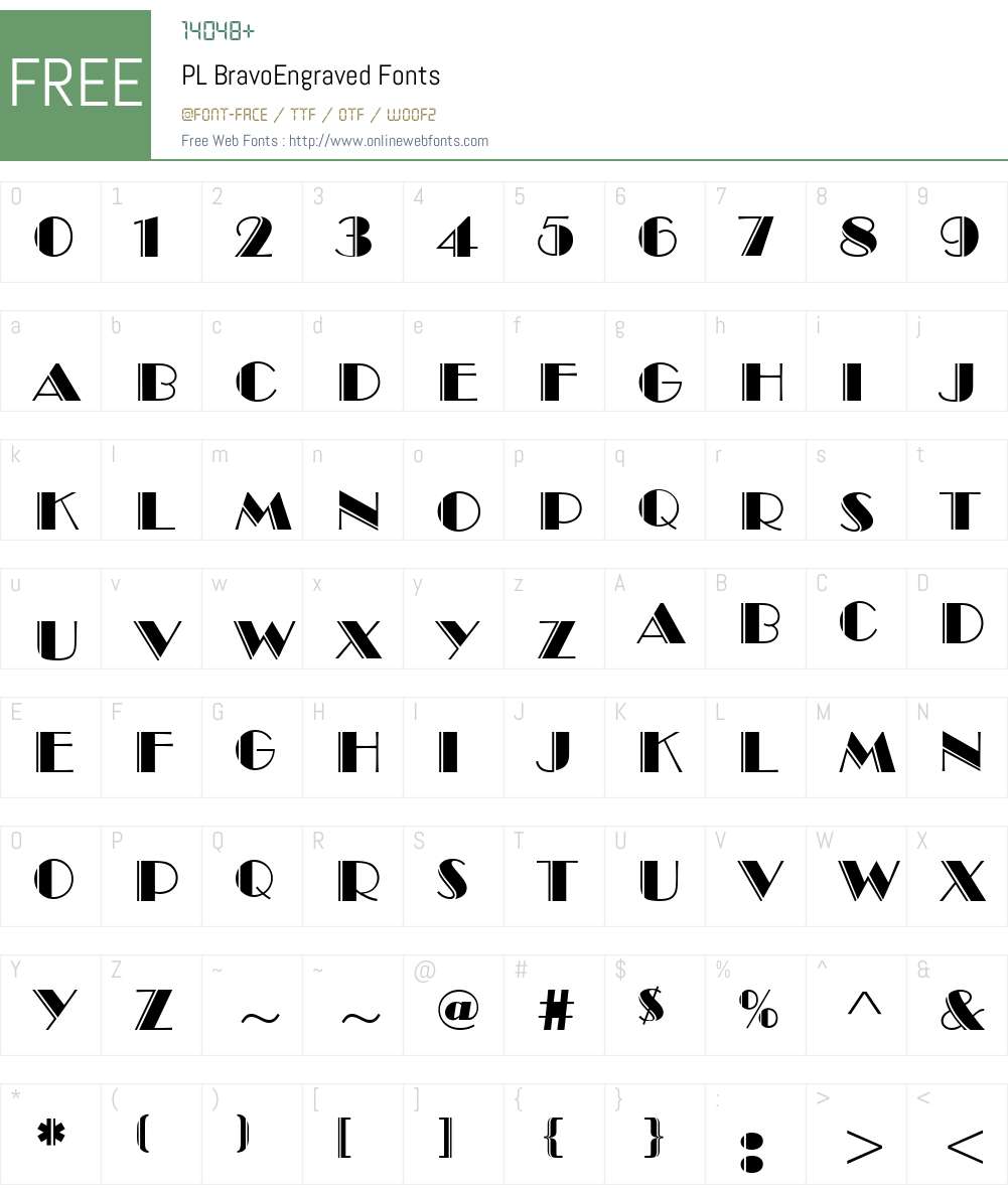 PL BravoEngraved Font Screenshots