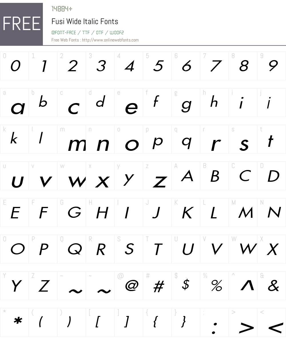 Fusi Wide Font Screenshots