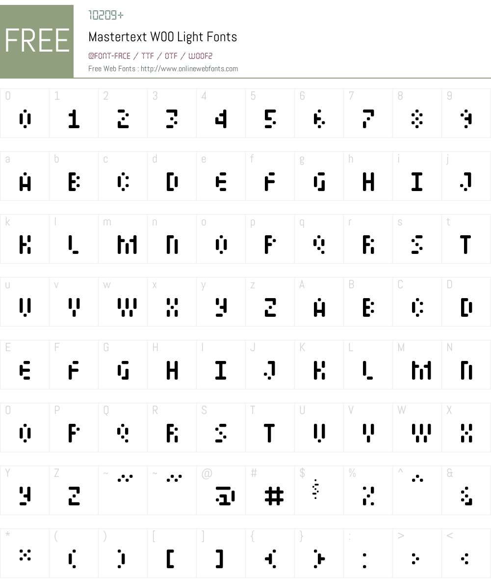 MastertextW00-Light Font Screenshots