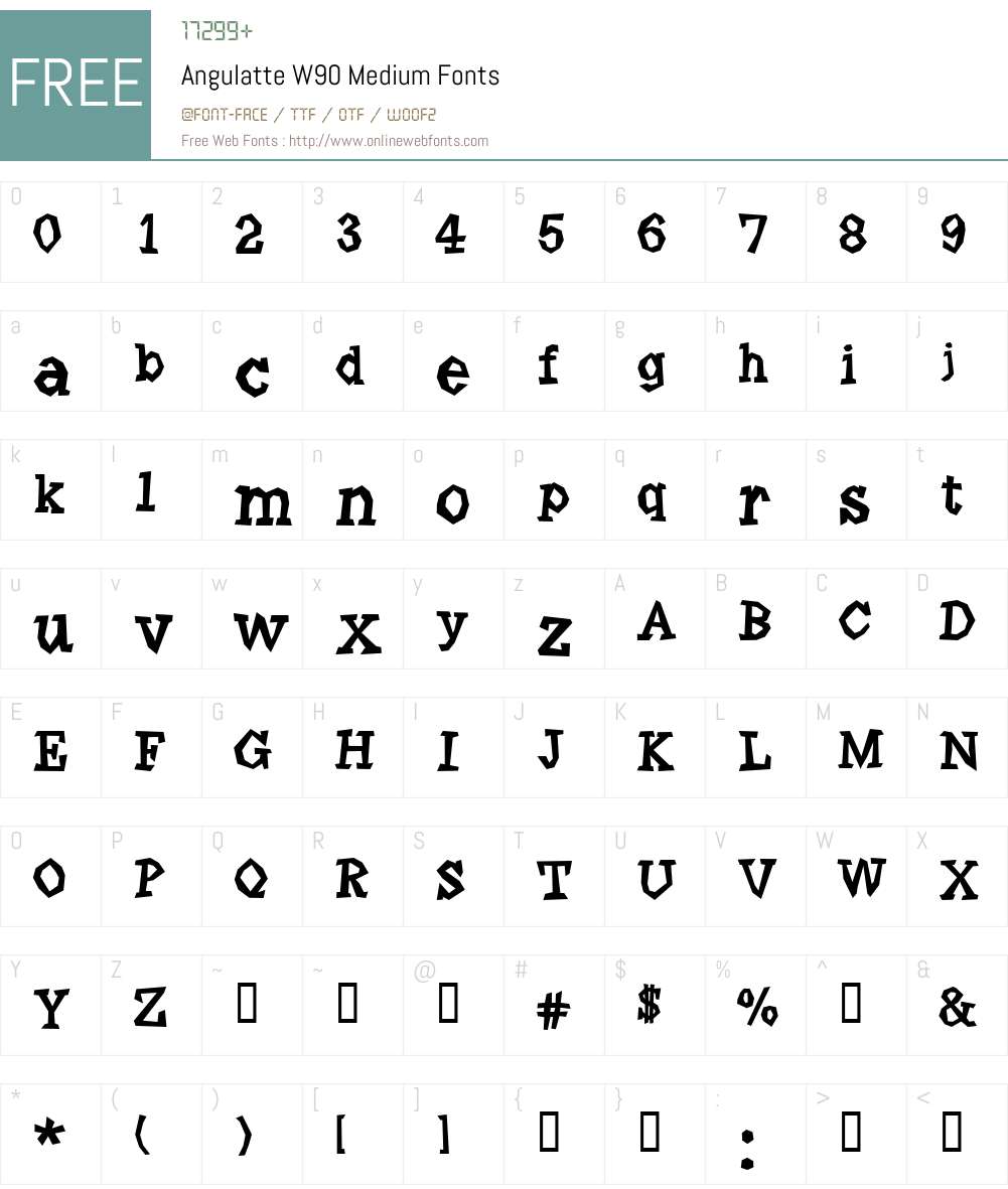 Angulatte Font Screenshots