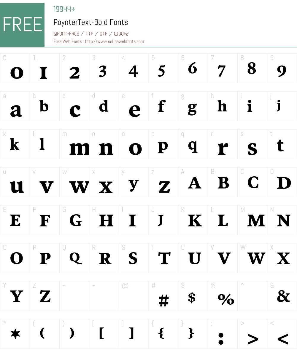 PoynterText Font Screenshots