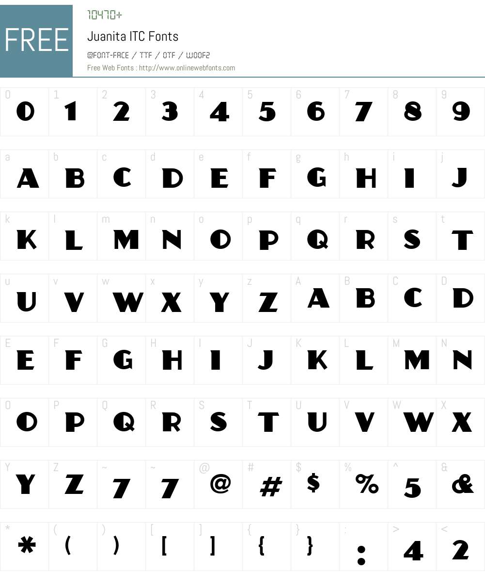 Juanita ITC Font Screenshots