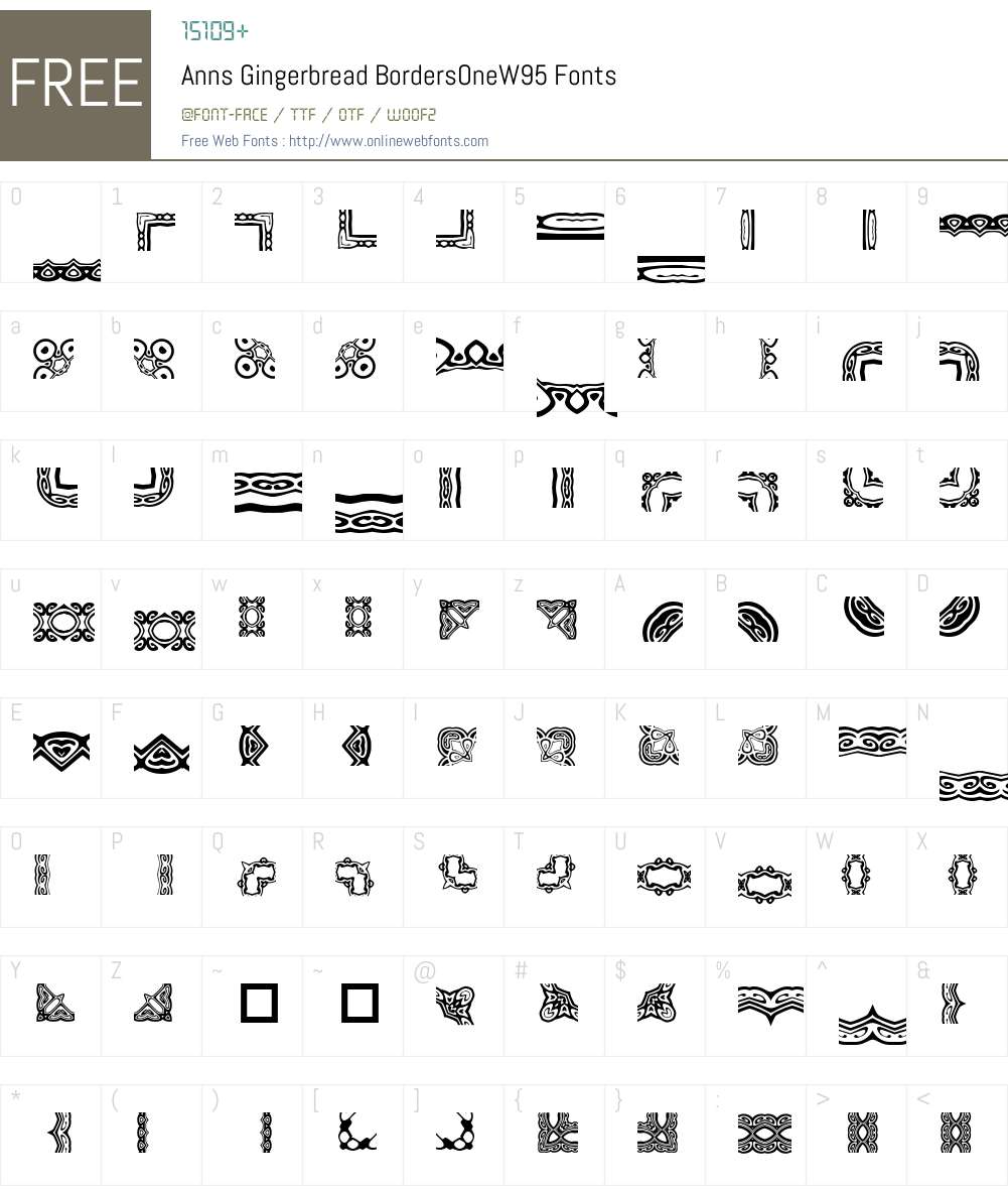 Ann's Gingerbread Borders One Font Screenshots