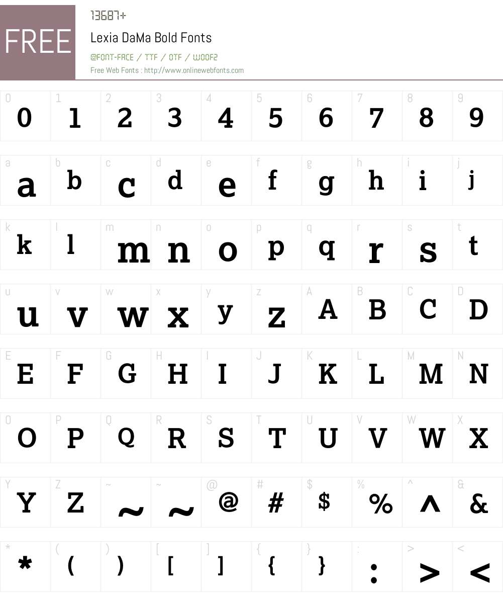 Lexia DaMa Font Screenshots