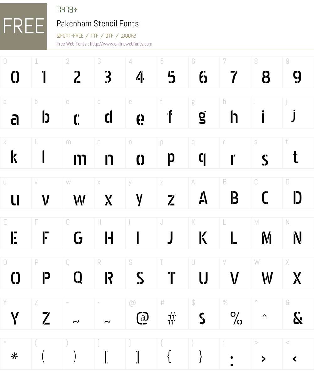 Pakenham Stencil Font Screenshots