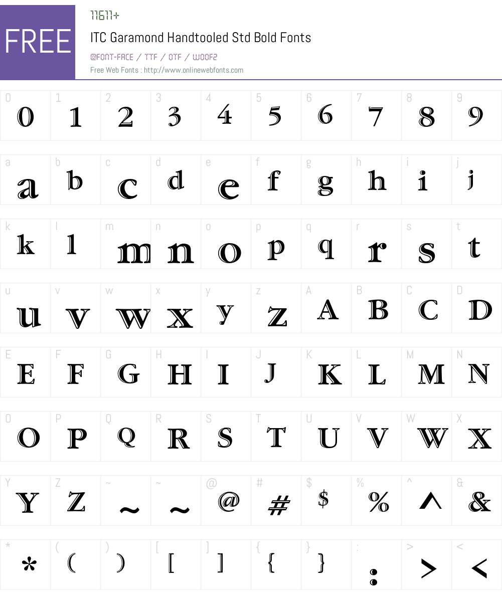 ITC Garamond Handtooled Std Font Screenshots