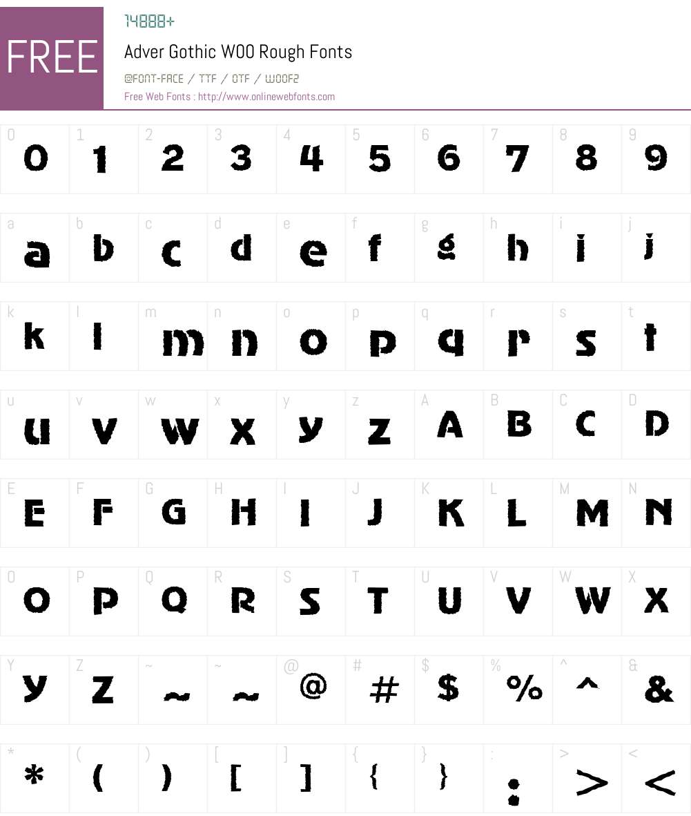 AdverGothicW00-Rough Font Screenshots