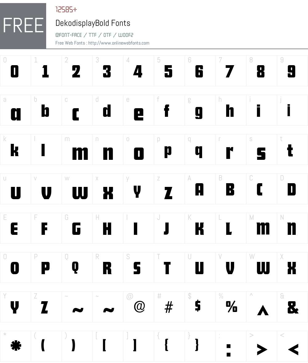 DekodisplayBold Font Screenshots