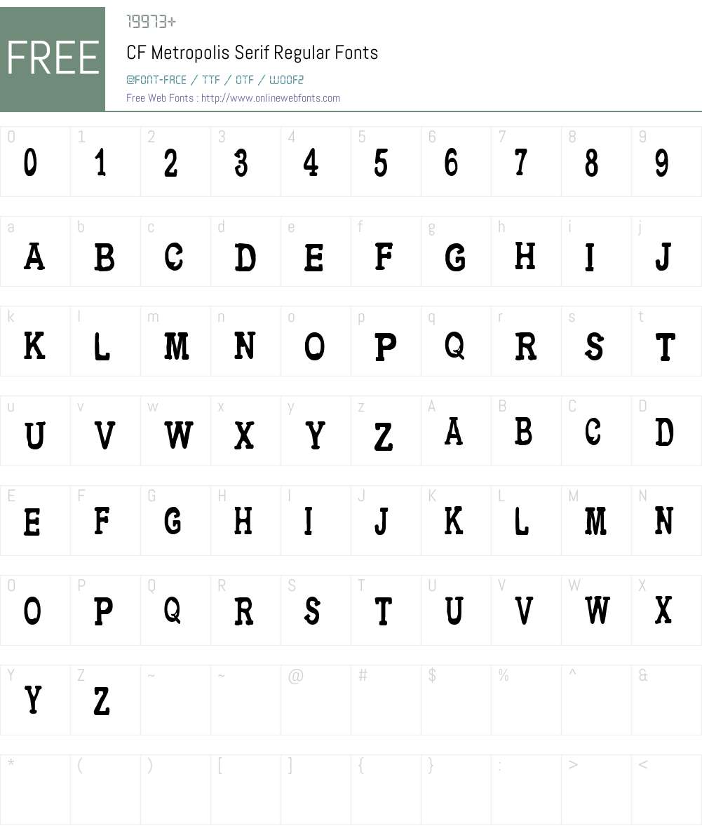 CF Metropolis Serif Font Screenshots