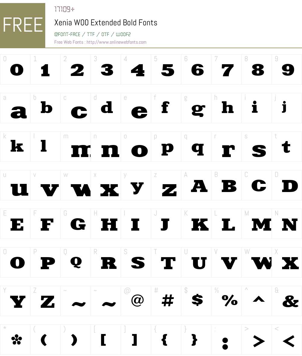 XeniaW00-ExtendedBold Font Screenshots