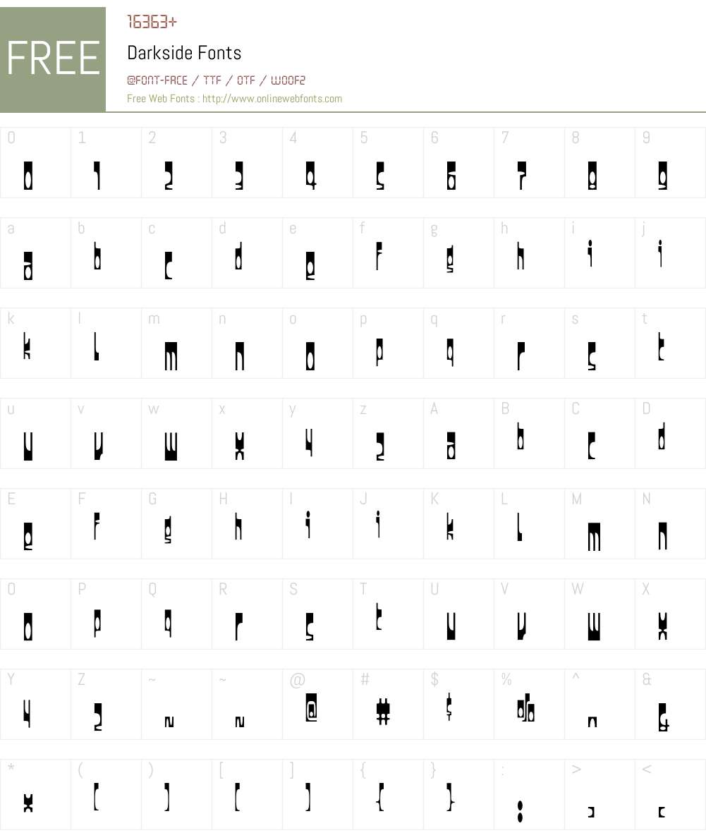 Darkside Font Screenshots