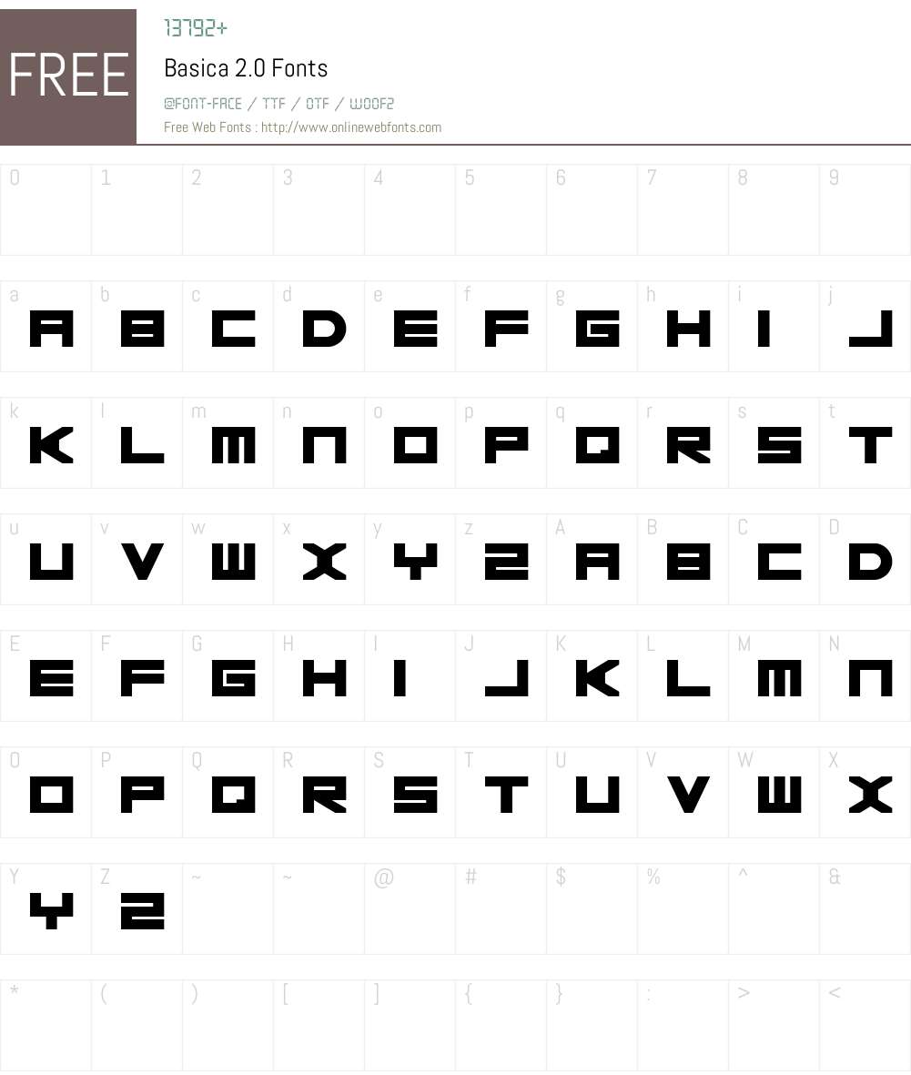 Basica v.2012 Font Screenshots