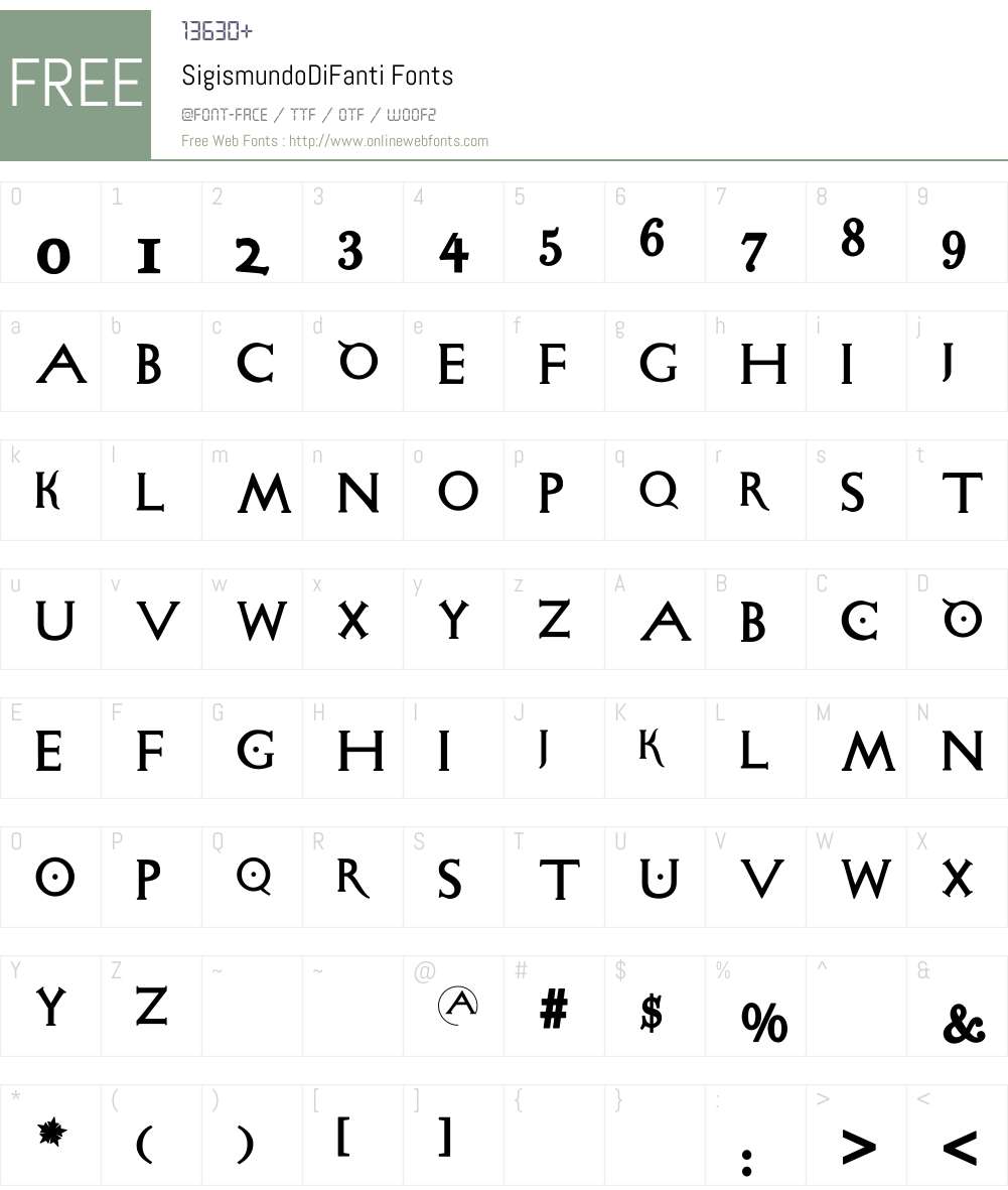 SigismundoDiFanti Font Screenshots