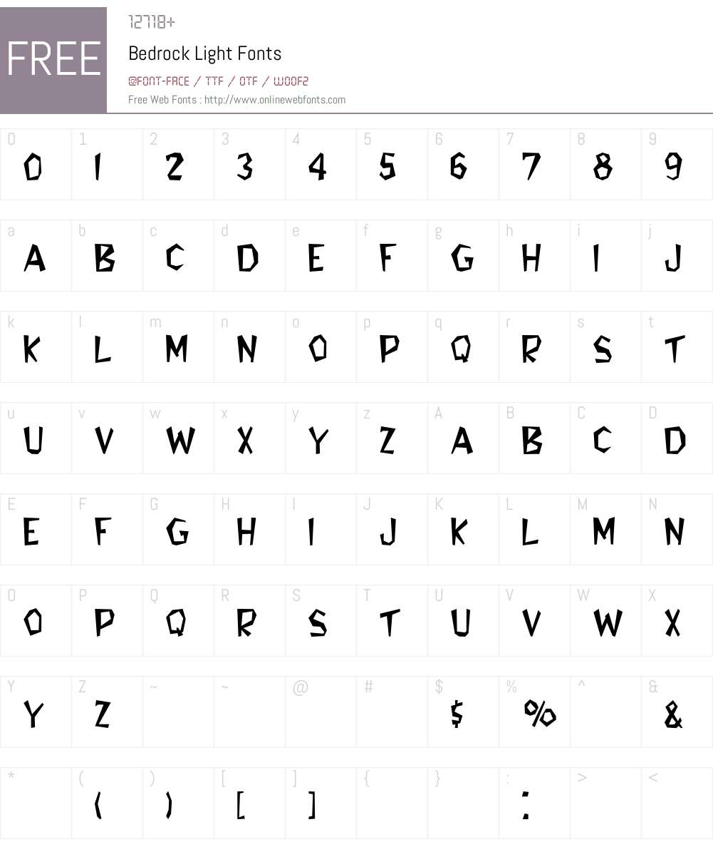 Bedrock Font Screenshots