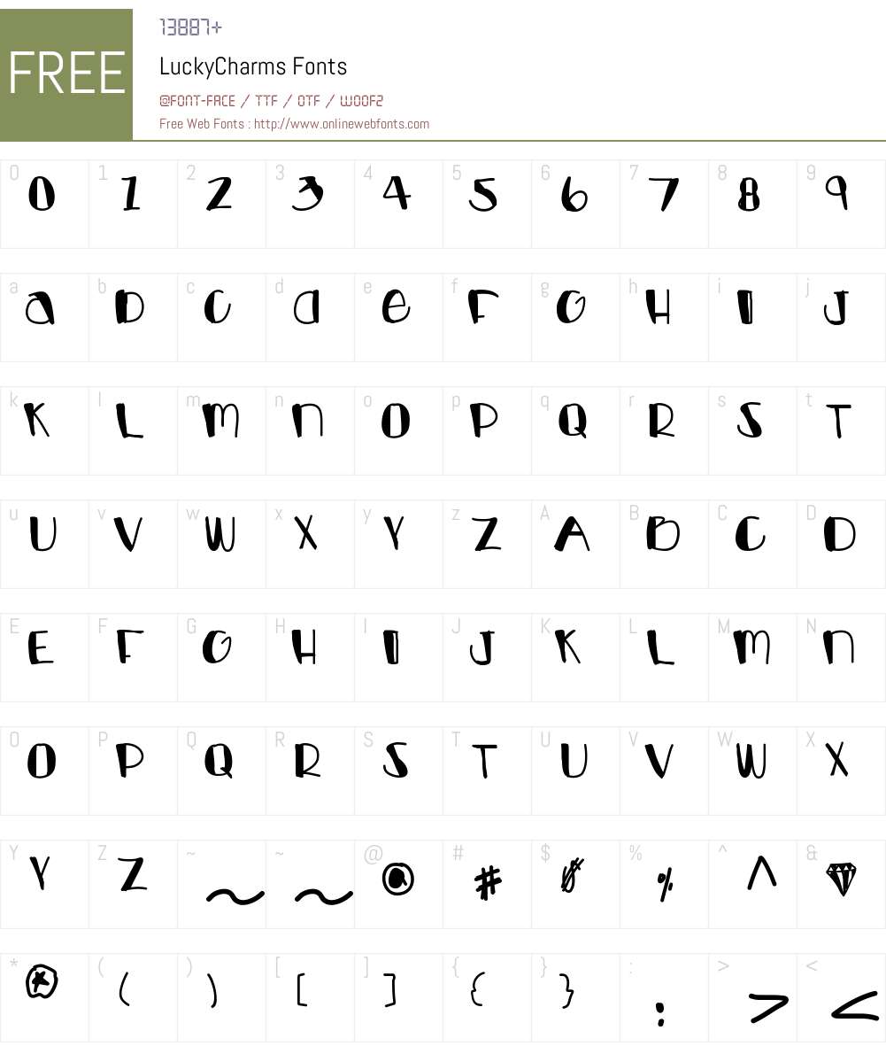 LuckyCharms Font Screenshots