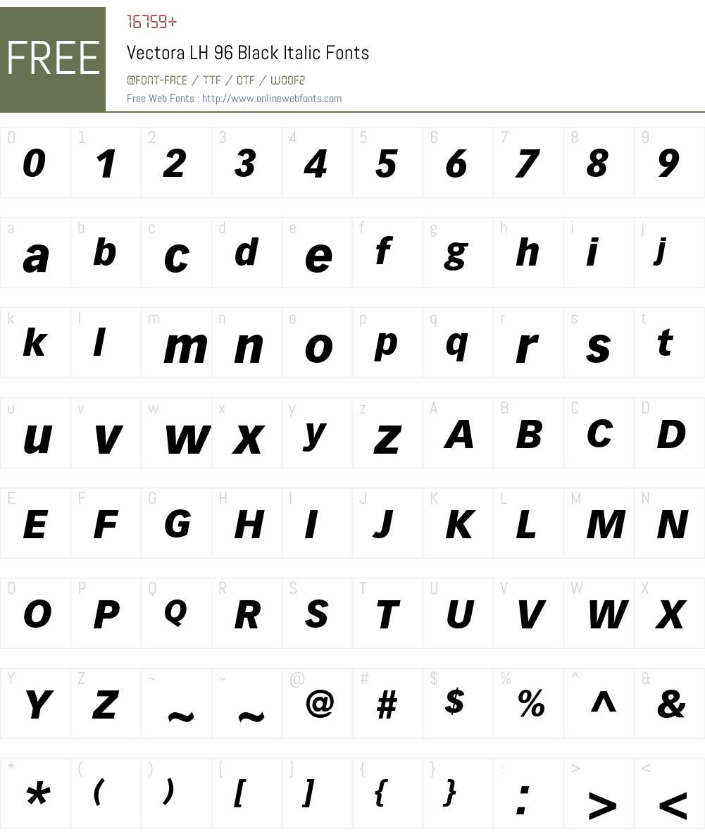 Vectora LH Font Screenshots