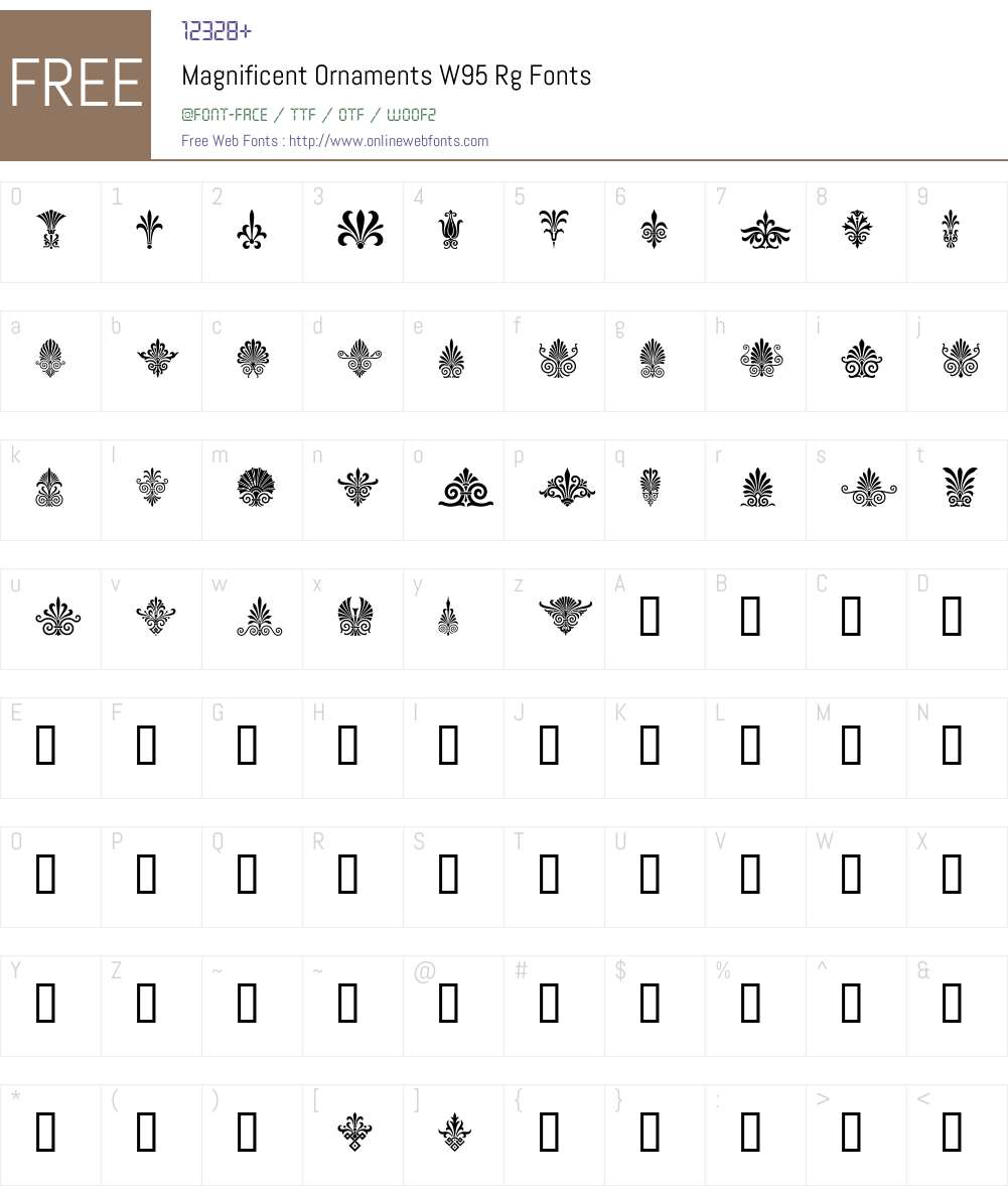 Magnificent Ornaments Font Screenshots