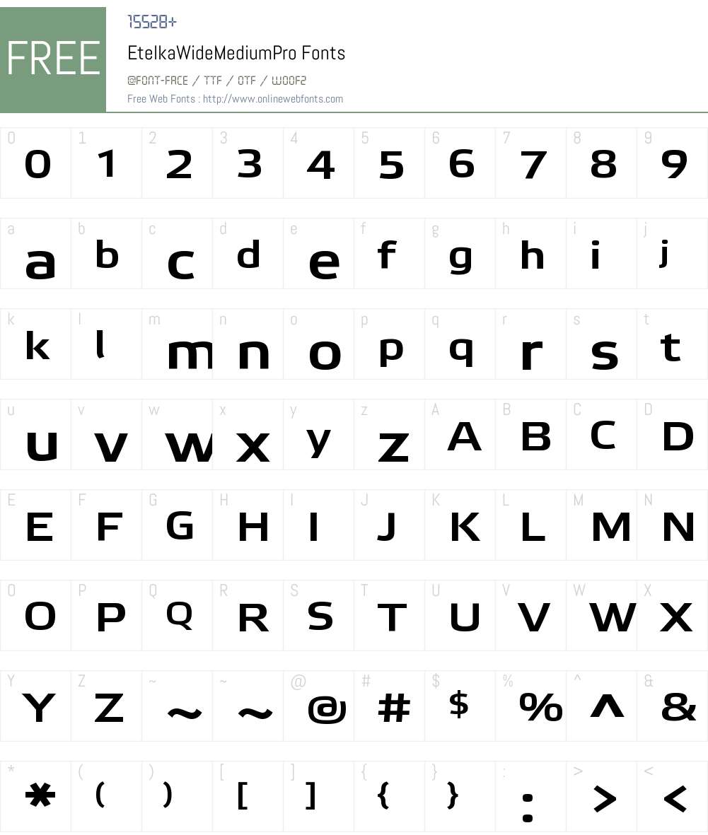 Etelka Wide Medium Pro Font Screenshots