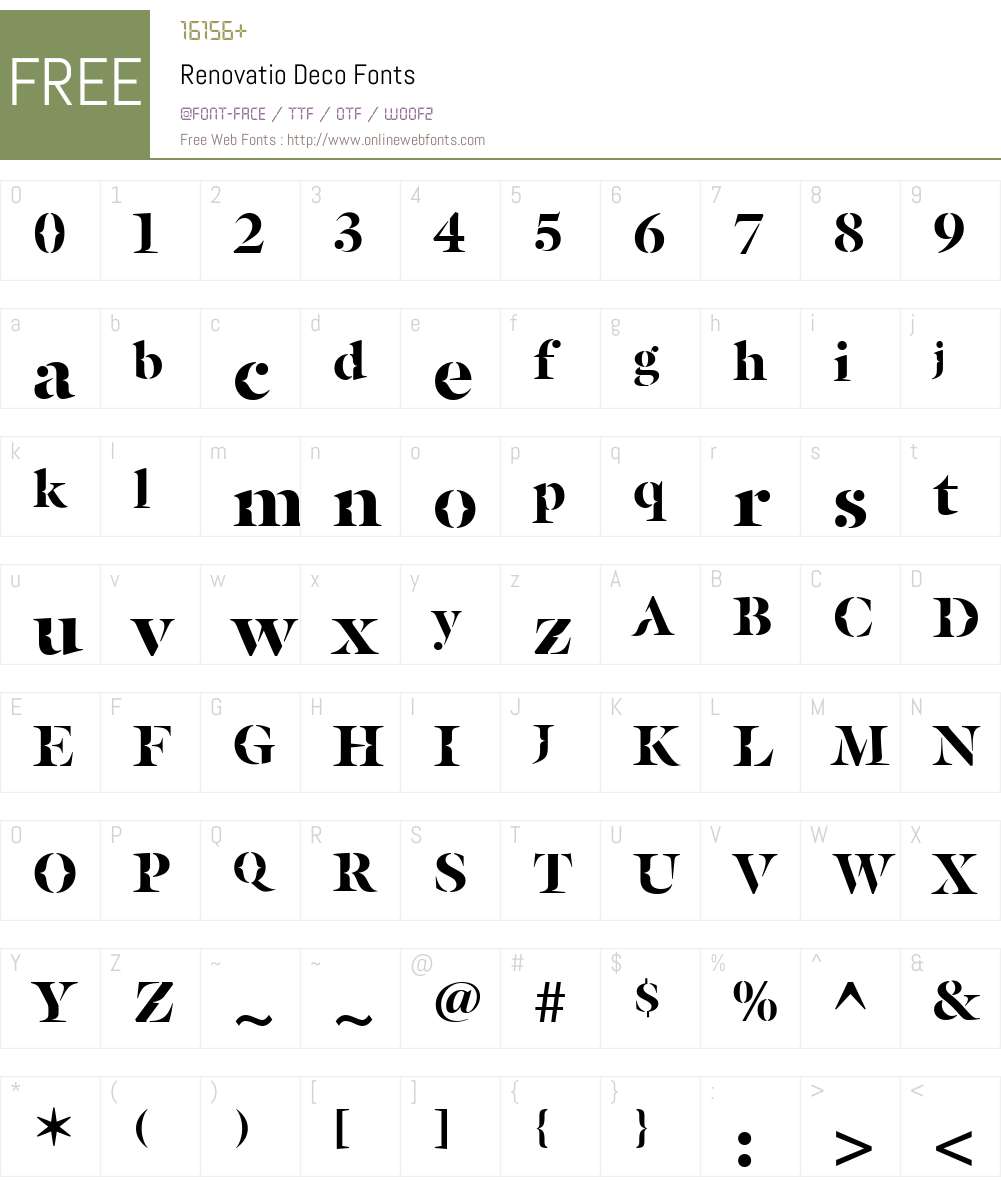 RenovatioDeco Font Screenshots