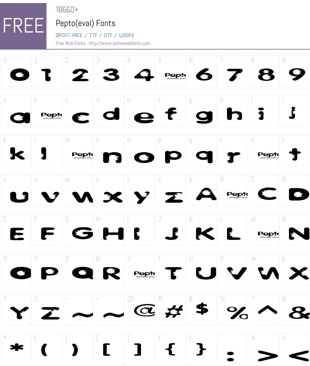 Pepto(eval) Font Screenshots