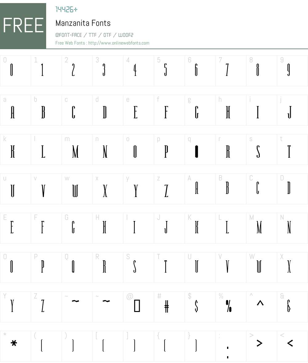Manzanita Font Screenshots