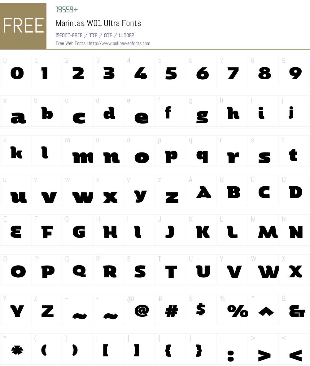 MarintasW01-Ultra Font Screenshots