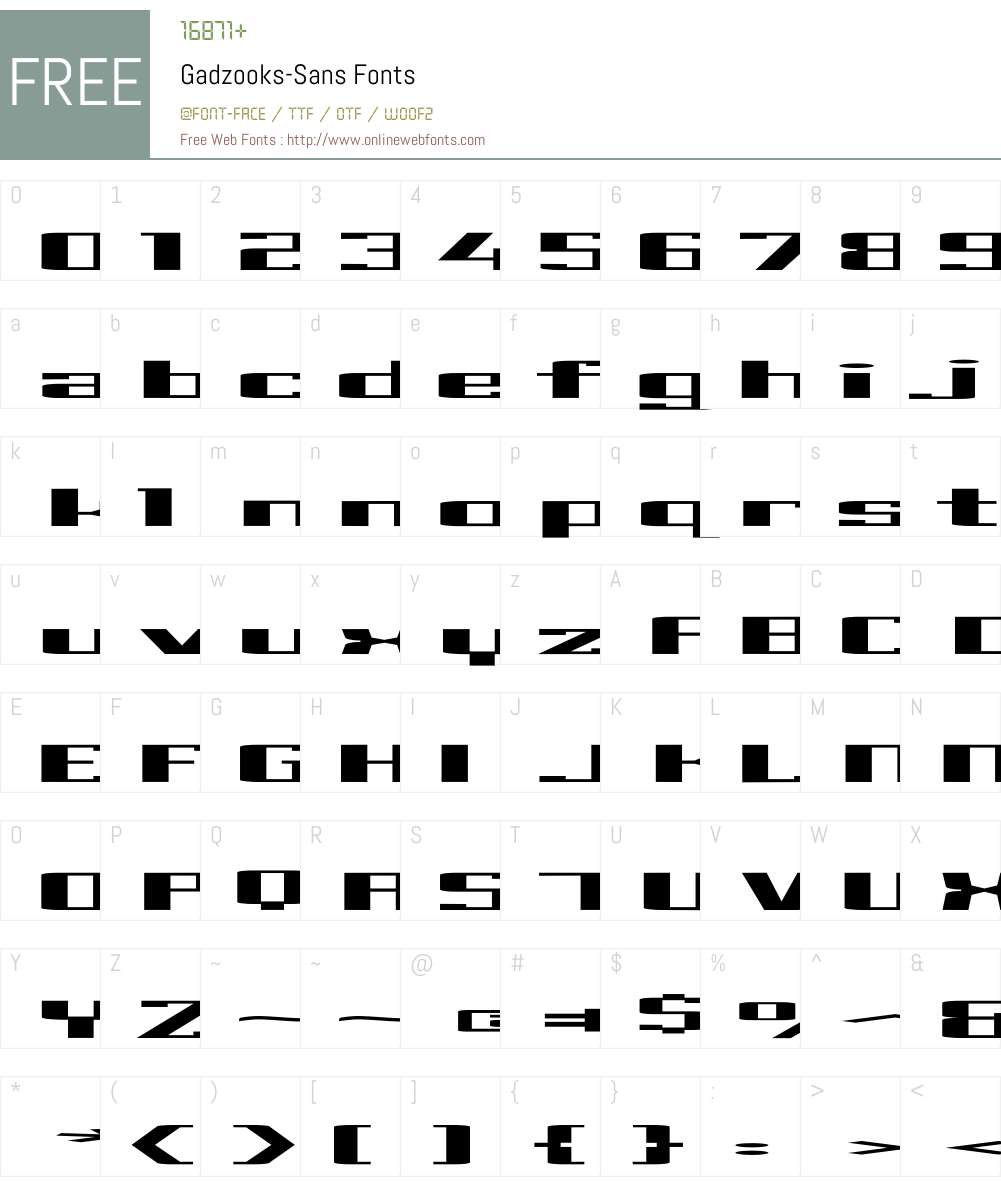 Gadzooks Font Screenshots