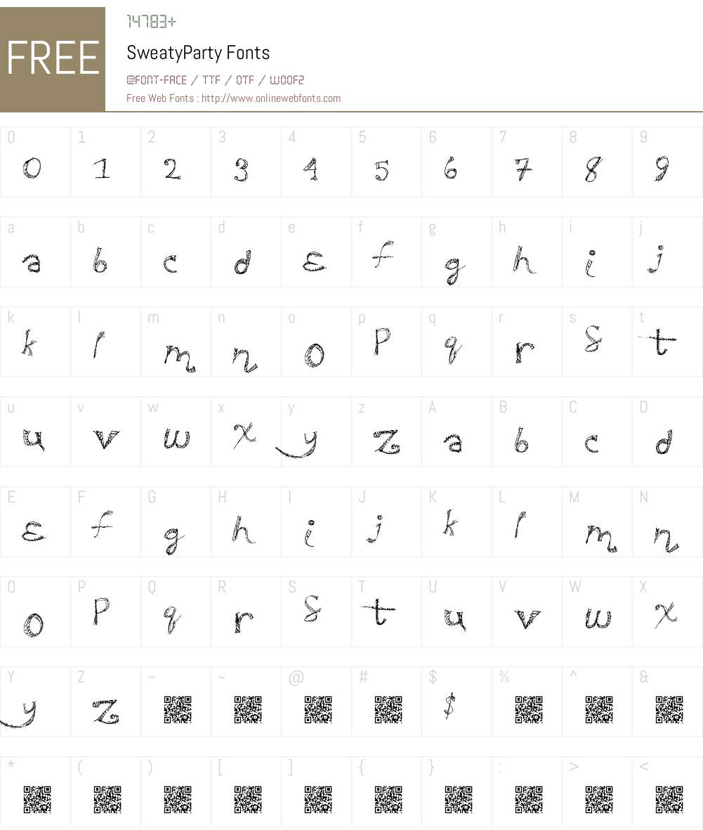 SweatyParty Font Screenshots