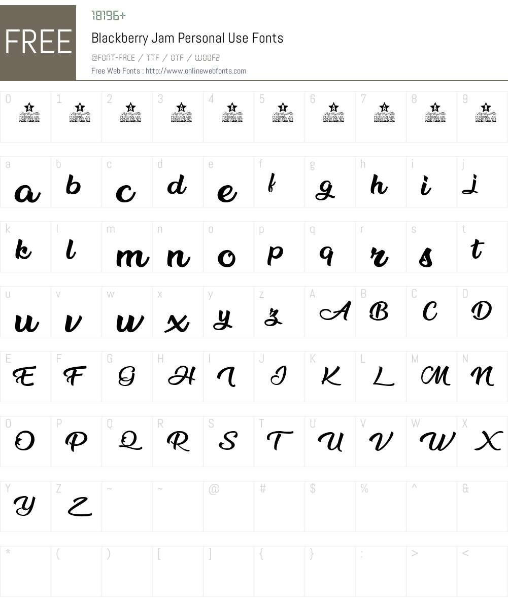 Blackberry Jam Personal Use 1.000 Fonts Free Download