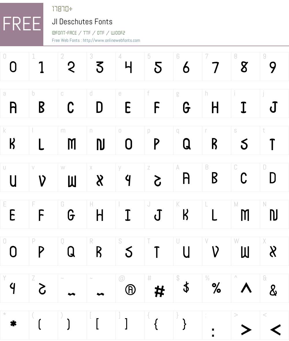 JI Deschutes Font Screenshots