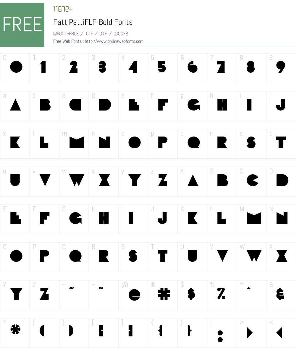 FattiPattiFLF Font Screenshots