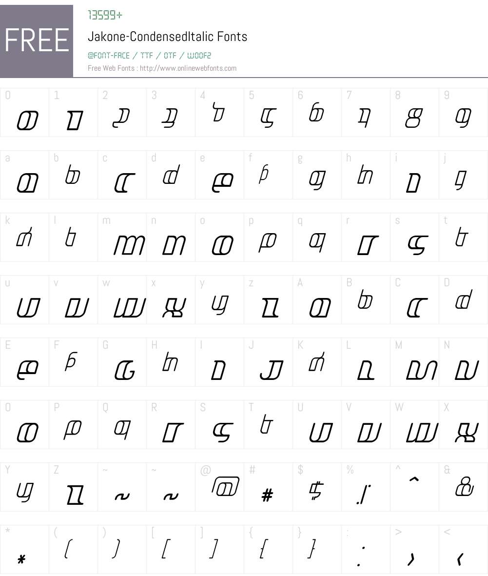 Jakone Font Screenshots