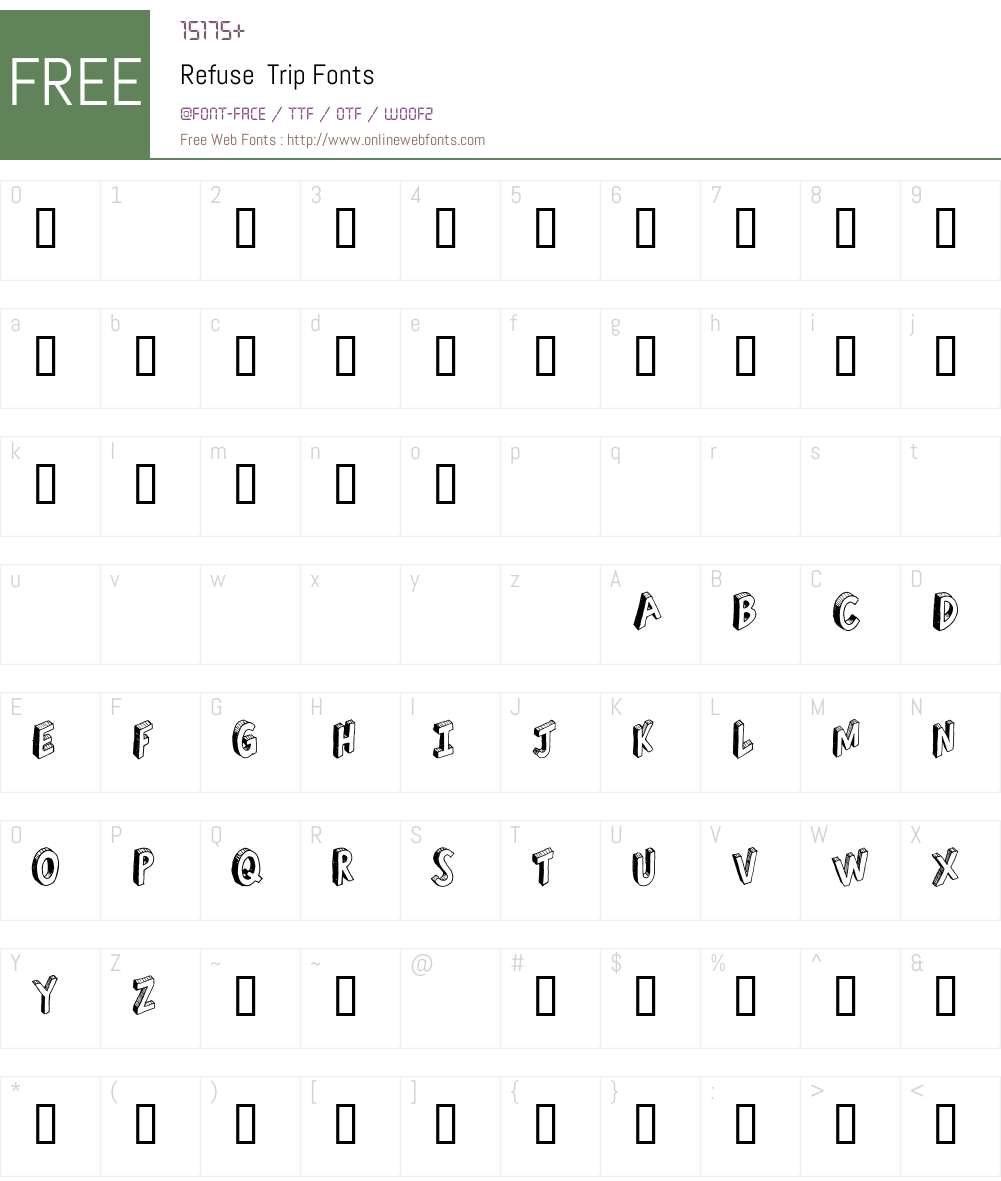 Refuse Font Screenshots