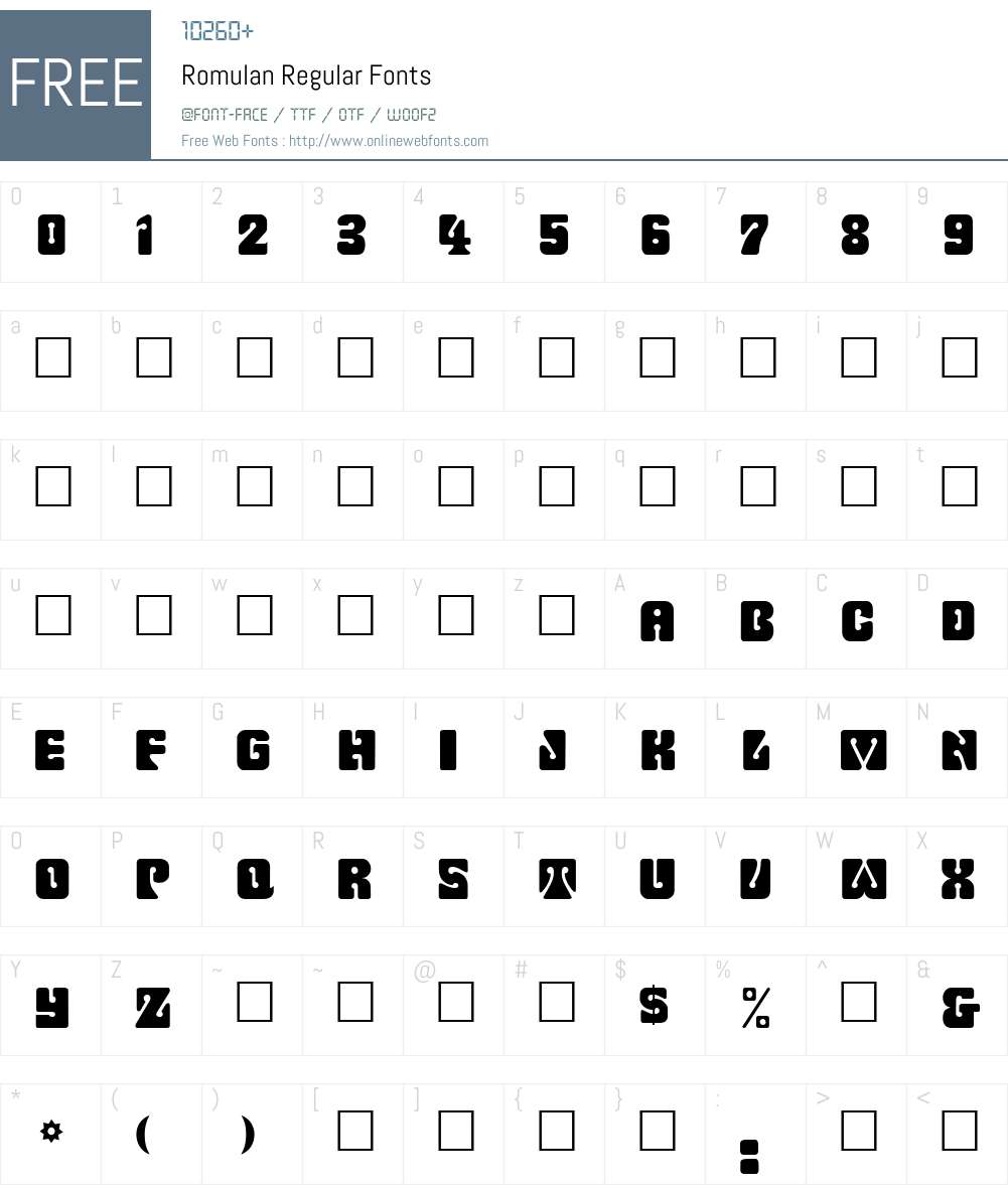 Romulan Font Screenshots